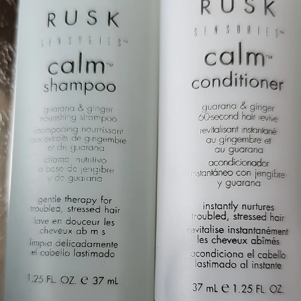 New Rusk Sensories Calm Shampoo, Conditioner, Body Wash, & Lotion Travel Set